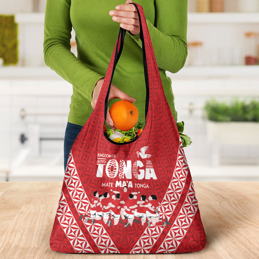 Mate Ma'a Tonga Grocery Bag Tongan Sipi Tau Ngatu Inspired Red LT9 - Polynesian Pride