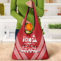 Mate Ma'a Tonga Grocery Bag Tongan Sipi Tau Ngatu Inspired Red LT9 - Polynesian Pride