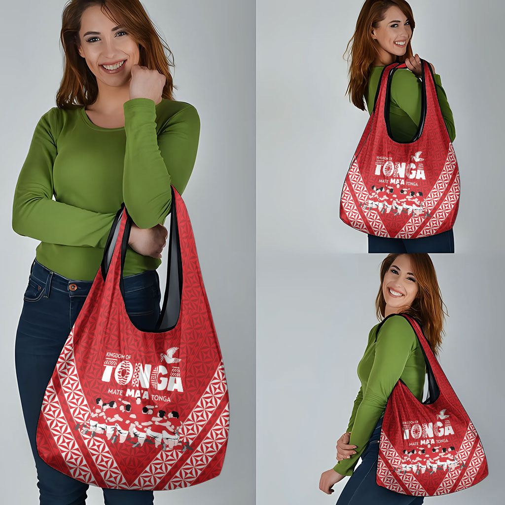 Mate Ma'a Tonga Grocery Bag Tongan Sipi Tau Ngatu Inspired Red LT9 - Polynesian Pride