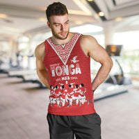 Mate Ma'a Tonga Custom Men Tank Top Tongan Sipi Tau Ngatu Inspired Red LT9 Red - Polynesian Pride