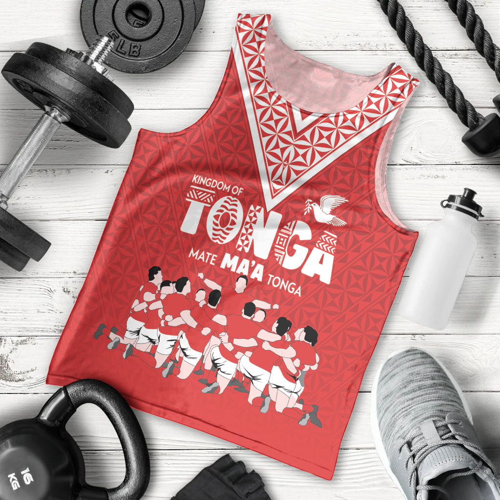 Mate Ma'a Tonga Custom Men Tank Top Tongan Sipi Tau Ngatu Inspired Red LT9 - Polynesian Pride