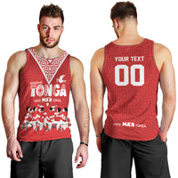 Mate Ma'a Tonga Custom Men Tank Top Tongan Sipi Tau Ngatu Inspired Red LT9 - Polynesian Pride