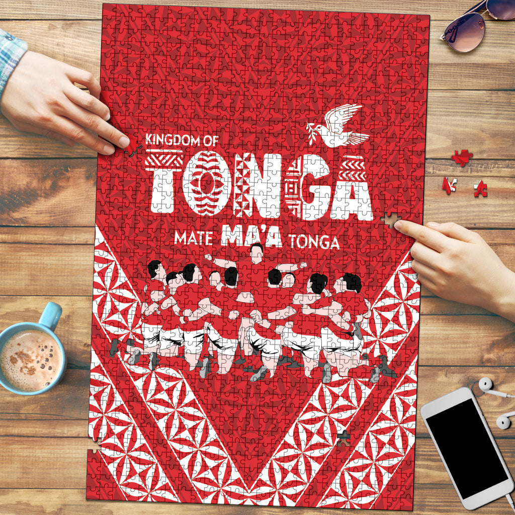 Mate Ma'a Tonga Puzzle Tongan Sipi Tau Ngatu Inspired Red LT9 Red - Polynesian Pride