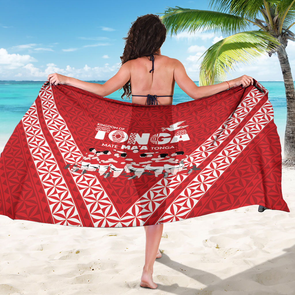 Mate Ma'a Tonga Sarong Tongan Sipi Tau Ngatu Inspired Red LT9 - Polynesian Pride