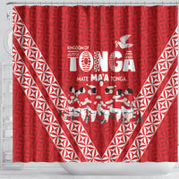 Mate Ma'a Tonga Shower Curtain Tongan Sipi Tau Ngatu Inspired Red LT9 - Polynesian Pride