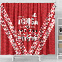 Mate Ma'a Tonga Shower Curtain Tongan Sipi Tau Ngatu Inspired Red LT9 - Polynesian Pride