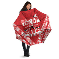 Mate Ma'a Tonga Umbrella Tongan Sipi Tau Ngatu Inspired Red LT9 - Polynesian Pride