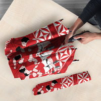Mate Ma'a Tonga Umbrella Tongan Sipi Tau Ngatu Inspired Red LT9 - Polynesian Pride