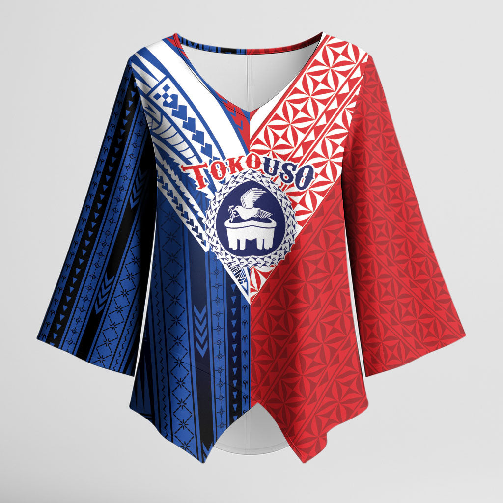 TokoUso Samoa Tonga Personalised Kimono Sleeve Blouse Pacific Brotherhood Tribal Pattern LT9 Female Multicolor - Polynesian Pride