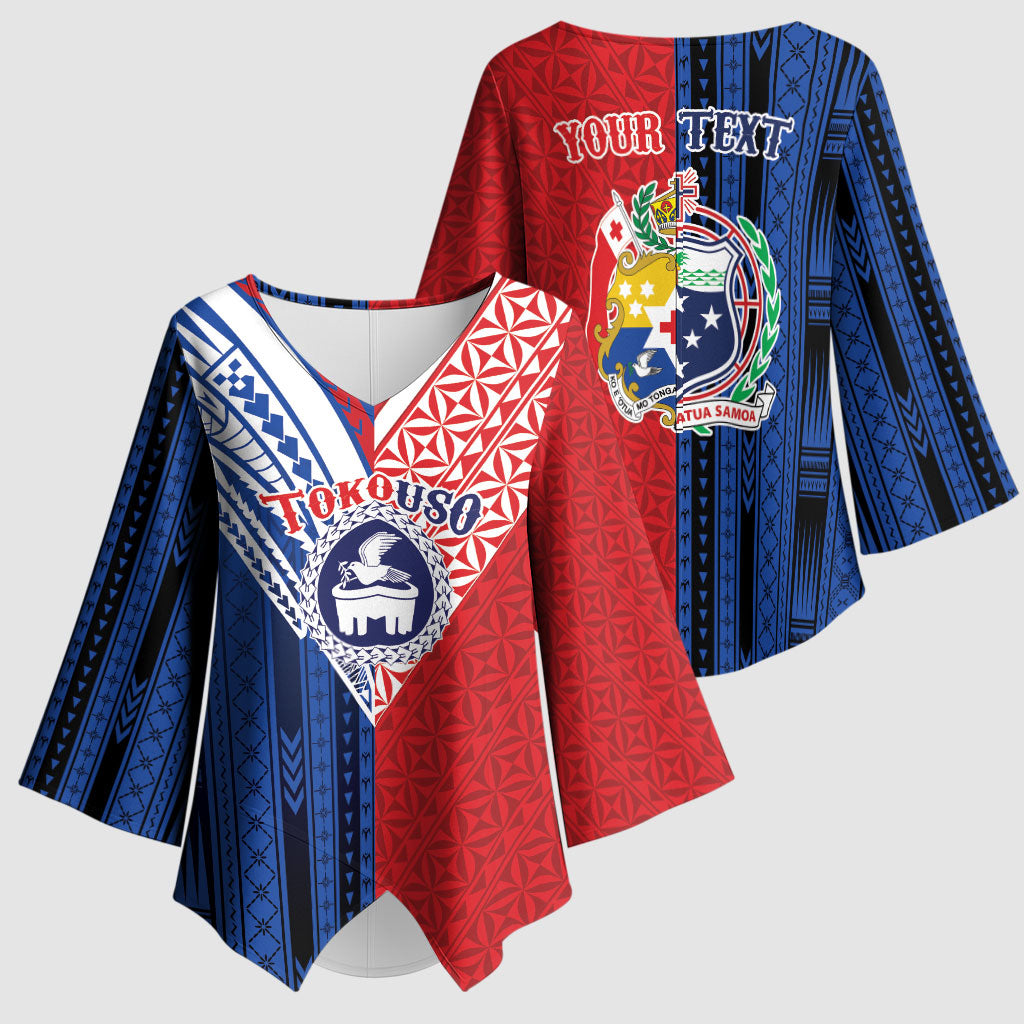 TokoUso Samoa Tonga Personalised Kimono Sleeve Blouse Pacific Brotherhood Tribal Pattern LT9 - Polynesian Pride