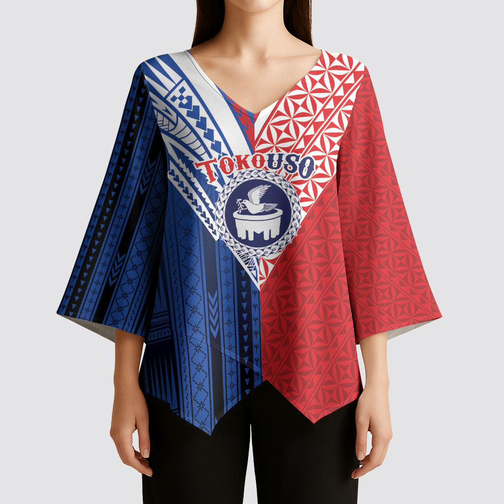 TokoUso Samoa Tonga Personalised Kimono Sleeve Blouse Pacific Brotherhood Tribal Pattern LT9 - Polynesian Pride