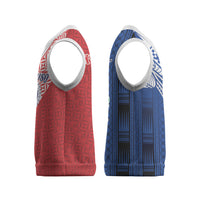 TokoUso Samoa Tonga Personalised Christmas Knitted V-Neck Vest Pacific Brotherhood Tribal Pattern LT9 - Polynesian Pride