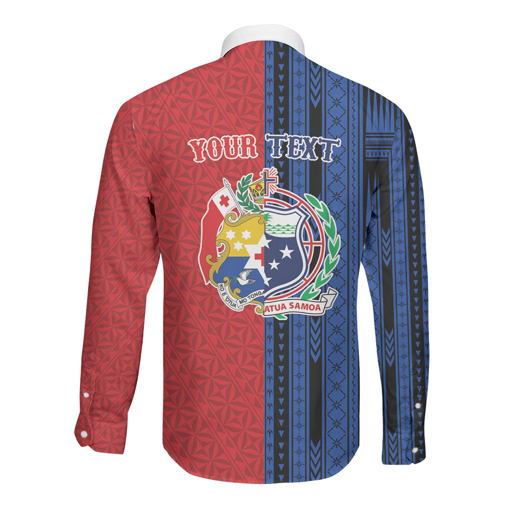 TokoUso Samoa Tonga Personalised Long Sleeve Button Shirt Pacific Brotherhood Tribal Pattern LT9 - Polynesian Pride