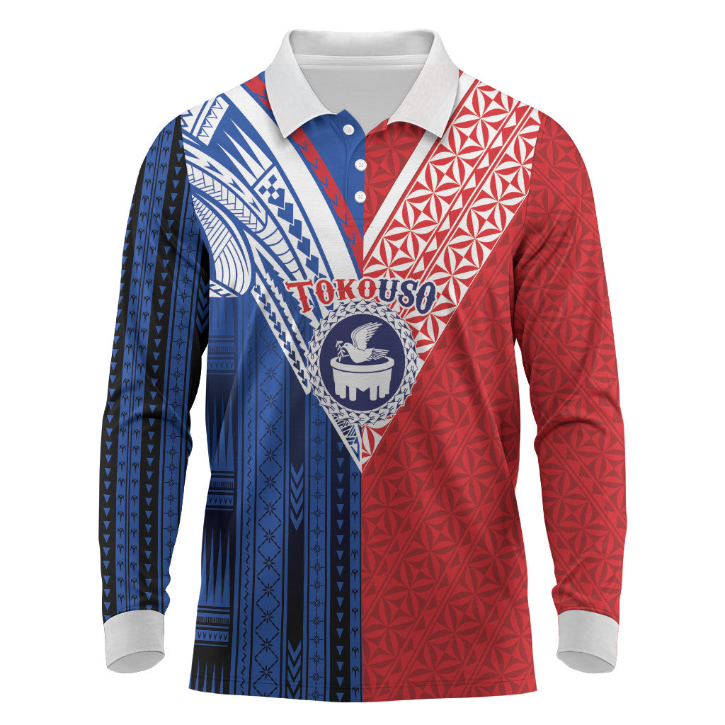 TokoUso Samoa Tonga Personalised Long Sleeve Polo Shirt Pacific Brotherhood Tribal Pattern LT9 Multicolor - Polynesian Pride
