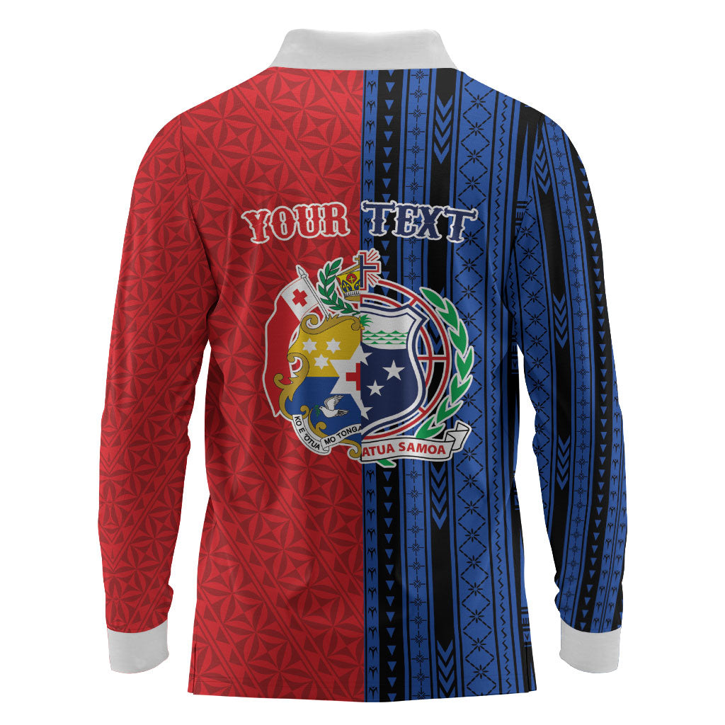 TokoUso Samoa Tonga Personalised Long Sleeve Polo Shirt Pacific Brotherhood Tribal Pattern LT9 - Polynesian Pride