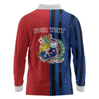 TokoUso Samoa Tonga Personalised Long Sleeve Polo Shirt Pacific Brotherhood Tribal Pattern LT9 - Polynesian Pride