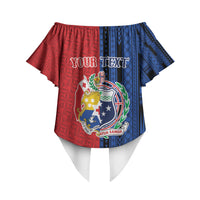 TokoUso Samoa Tonga Personalised Off Shoulder Wrap Waist Top Pacific Brotherhood Tribal Pattern LT9 - Polynesian Pride
