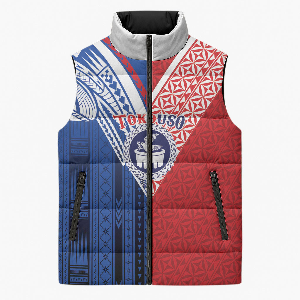 TokoUso Samoa Tonga Personalised Sleeveless Puffer Jacket Pacific Brotherhood Tribal Pattern LT9 Unisex Multicolor - Polynesian Pride