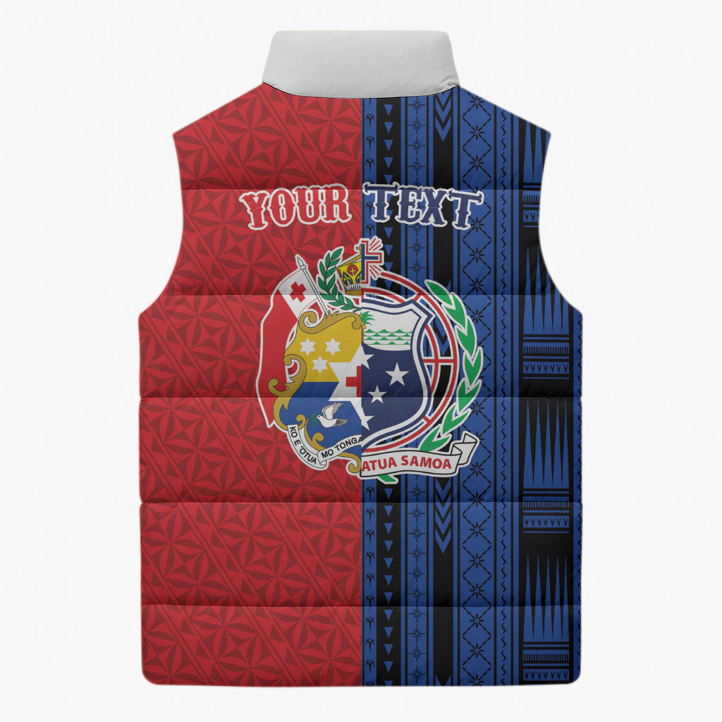 TokoUso Samoa Tonga Personalised Sleeveless Puffer Jacket Pacific Brotherhood Tribal Pattern LT9 - Polynesian Pride