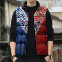TokoUso Samoa Tonga Personalised Sleeveless Puffer Jacket Pacific Brotherhood Tribal Pattern LT9 - Polynesian Pride