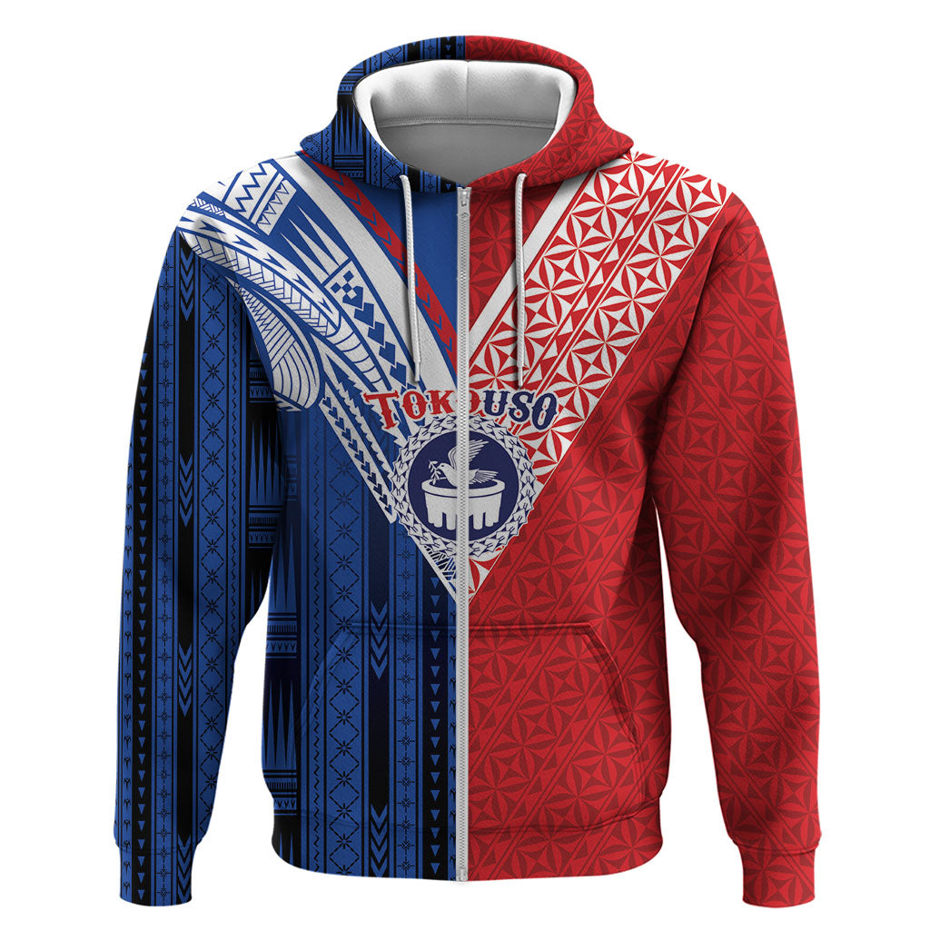 TokoUso Samoa Tonga Personalised Zip Hoodie Pacific Brotherhood Tribal Pattern LT9 Zip Hoodie Multicolor - Polynesian Pride