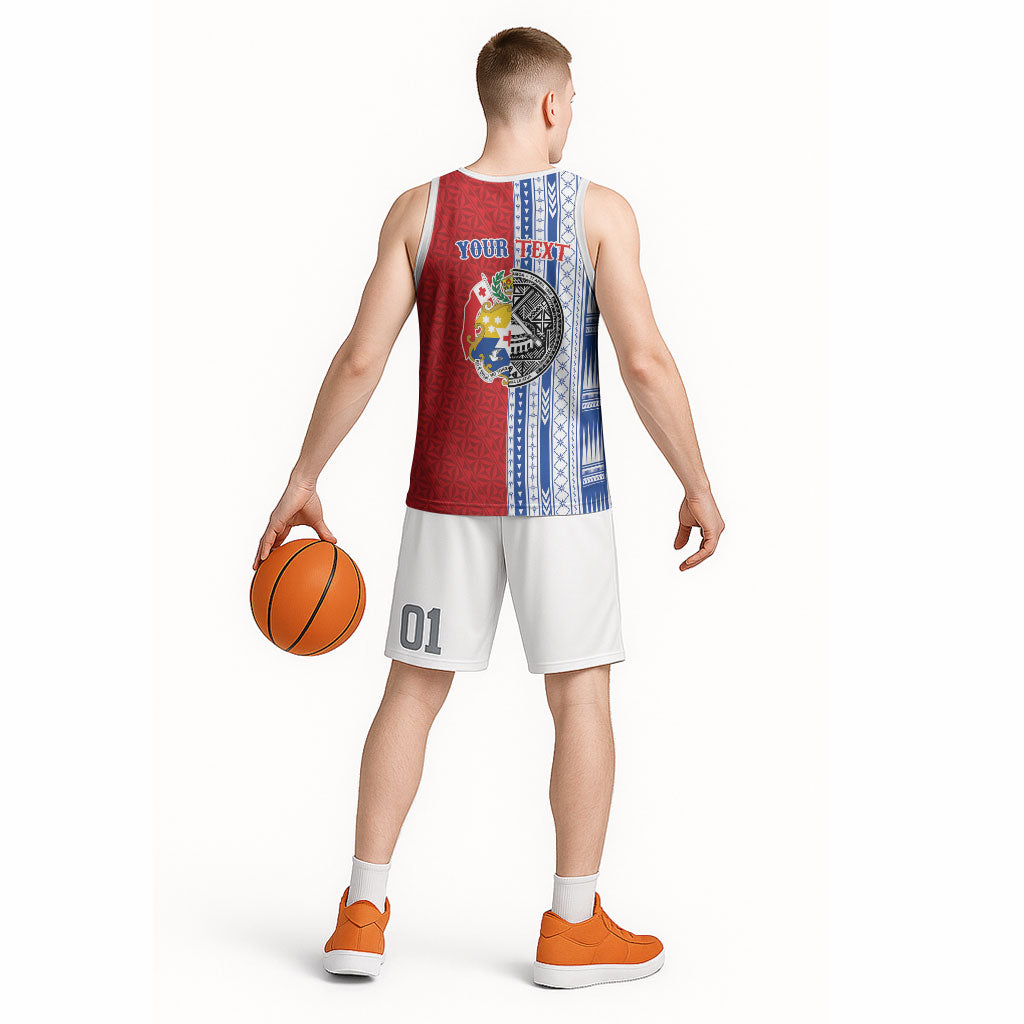 TokoUso American Samoa Tonga Personalised Basketball Jersey Pacific Brotherhood Tribal Pattern LT9 - Polynesian Pride