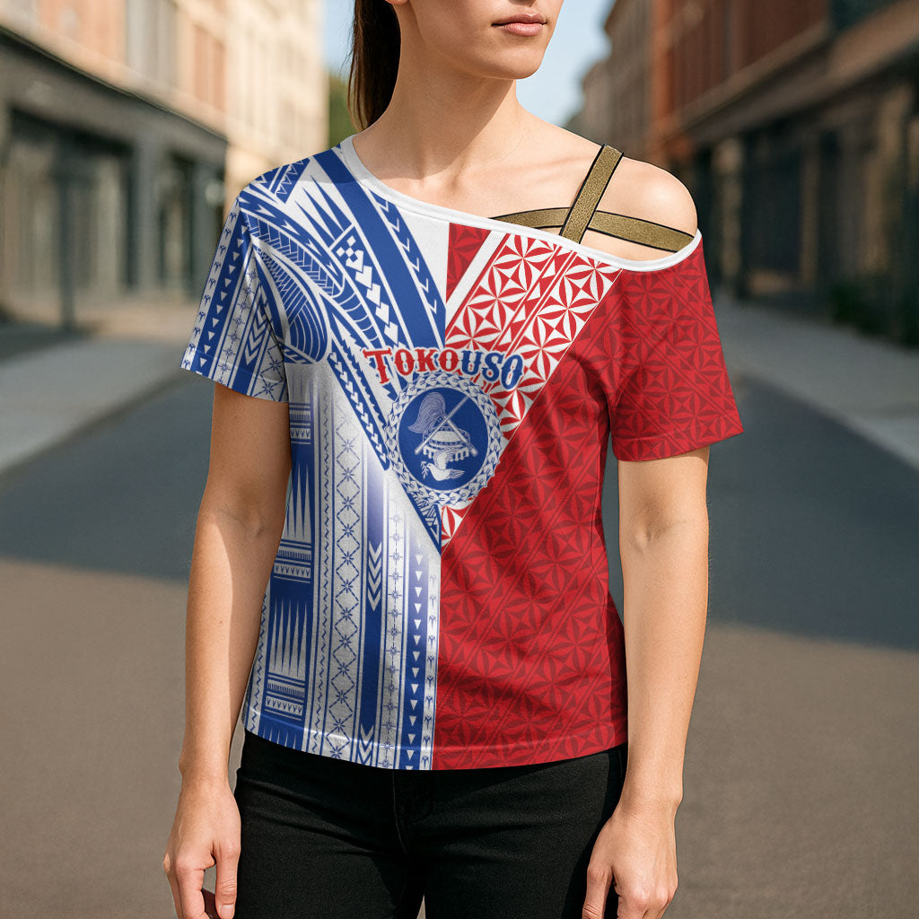 TokoUso American Samoa Tonga Personalised Cross Shoulder Shirt Pacific Brotherhood Tribal Pattern LT9 - Polynesian Pride