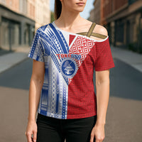 TokoUso American Samoa Tonga Personalised Cross Shoulder Shirt Pacific Brotherhood Tribal Pattern LT9 - Polynesian Pride
