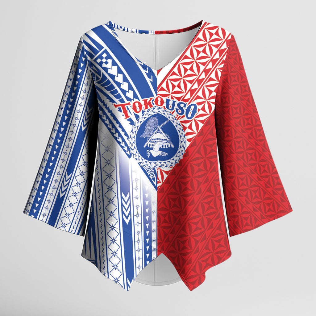 TokoUso American Samoa Tonga Personalised Kimono Sleeve Blouse Pacific Brotherhood Tribal Pattern LT9 Female Multicolor - Polynesian Pride