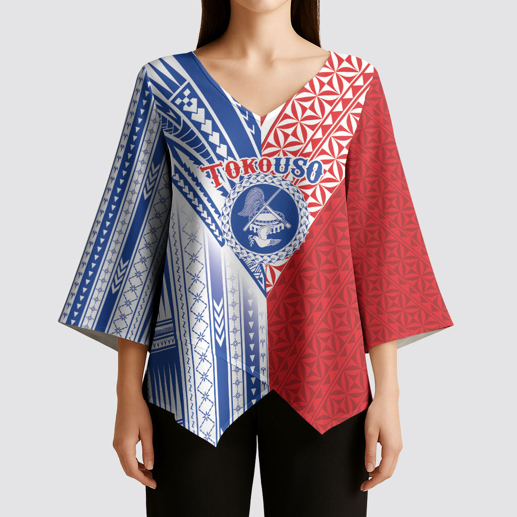 TokoUso American Samoa Tonga Personalised Kimono Sleeve Blouse Pacific Brotherhood Tribal Pattern LT9 - Polynesian Pride