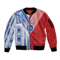 TokoUso American Samoa Tonga Personalised Sleeve Zip Bomber Jacket Pacific Brotherhood Tribal Pattern LT9 Unisex Multicolor - Polynesian Pride