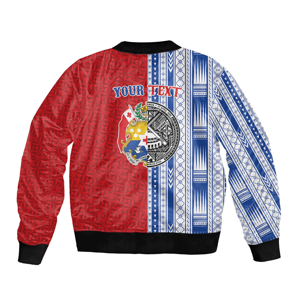 TokoUso American Samoa Tonga Personalised Sleeve Zip Bomber Jacket Pacific Brotherhood Tribal Pattern LT9 - Polynesian Pride