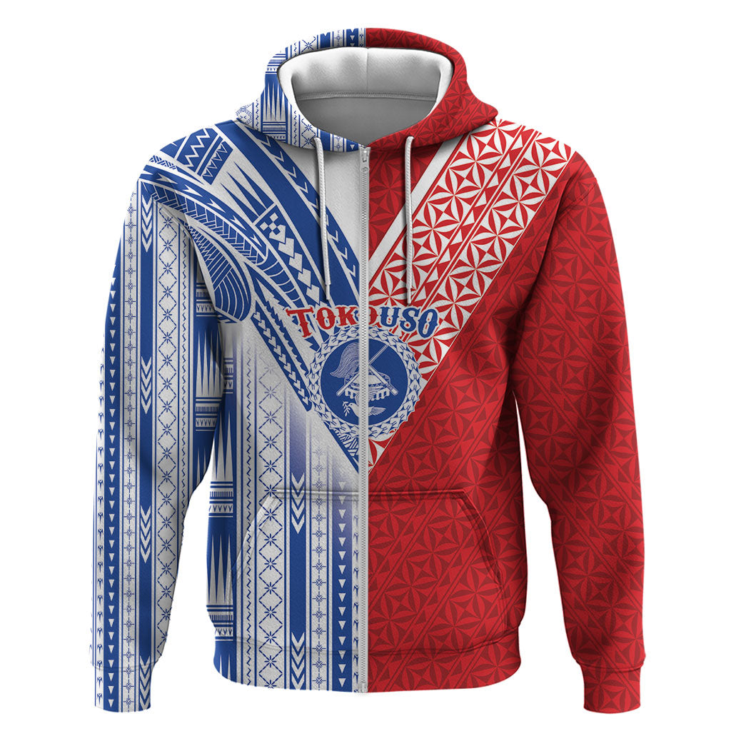 TokoUso American Samoa Tonga Personalised Zip Hoodie Pacific Brotherhood Tribal Pattern LT9 Zip Hoodie Multicolor - Polynesian Pride