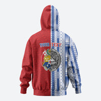 TokoUso American Samoa Tonga Personalised Zip Hoodie Pacific Brotherhood Tribal Pattern LT9 - Polynesian Pride