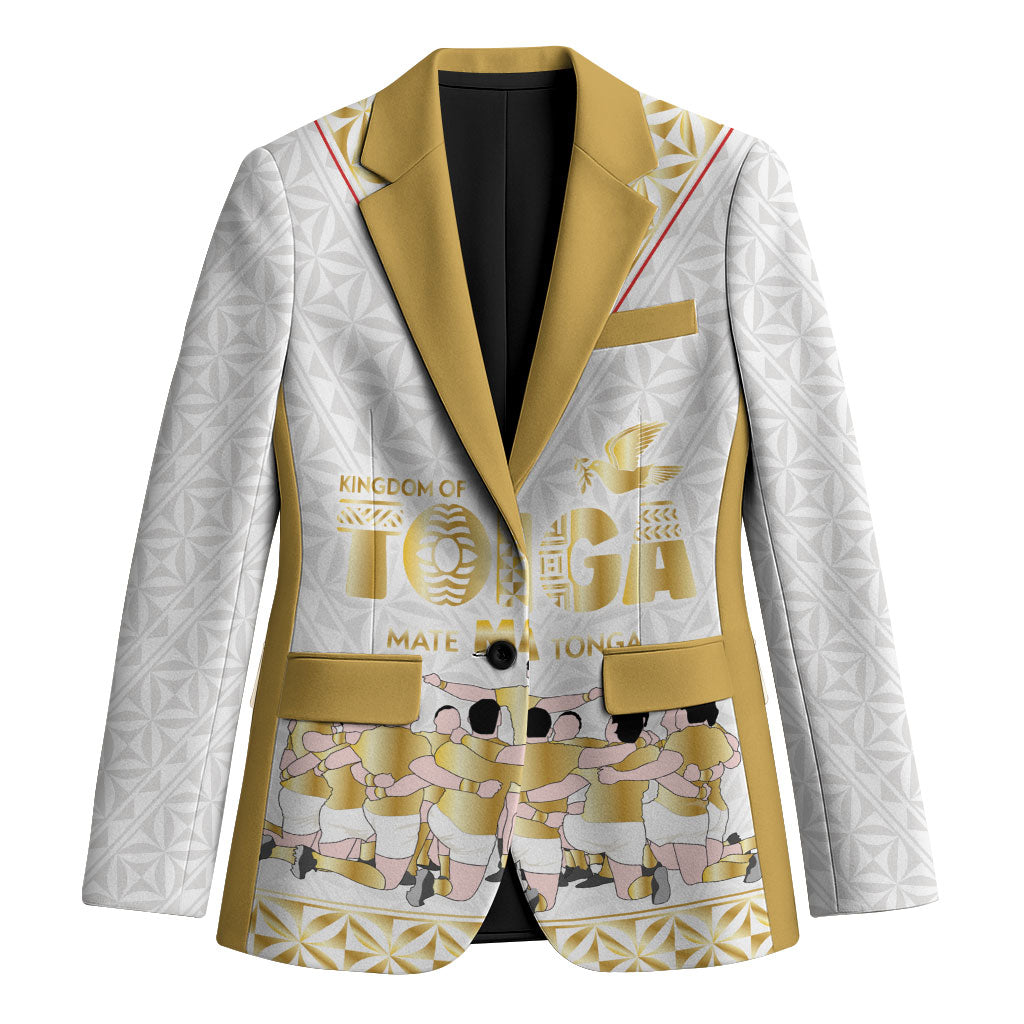 Mate Ma'a Tonga Custom Blazer Tongan Sipi Tau Ngatu Inspired Gold LT9 Unisex Gold - Polynesian Pride