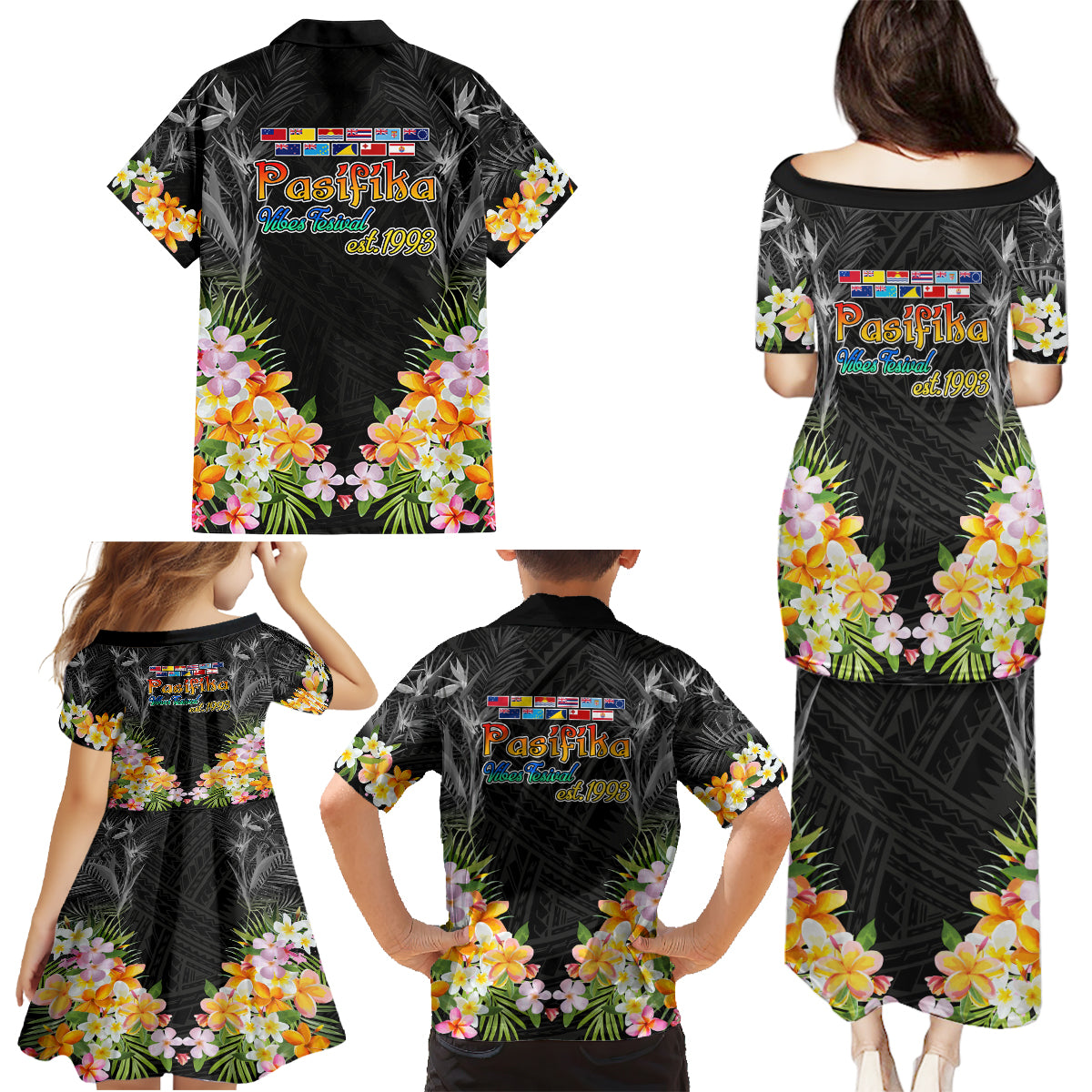 Pasifika Vibes Festival 2024 Auckland Family Matching Puletasi and Hawaiian Shirt LT9 - Polynesian Pride
