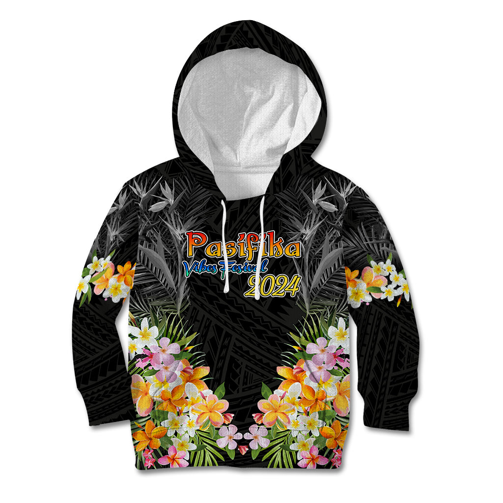 Pasifika Vibes Festival 2024 Auckland Kid Hoodie LT9 Hoodie Black - Polynesian Pride