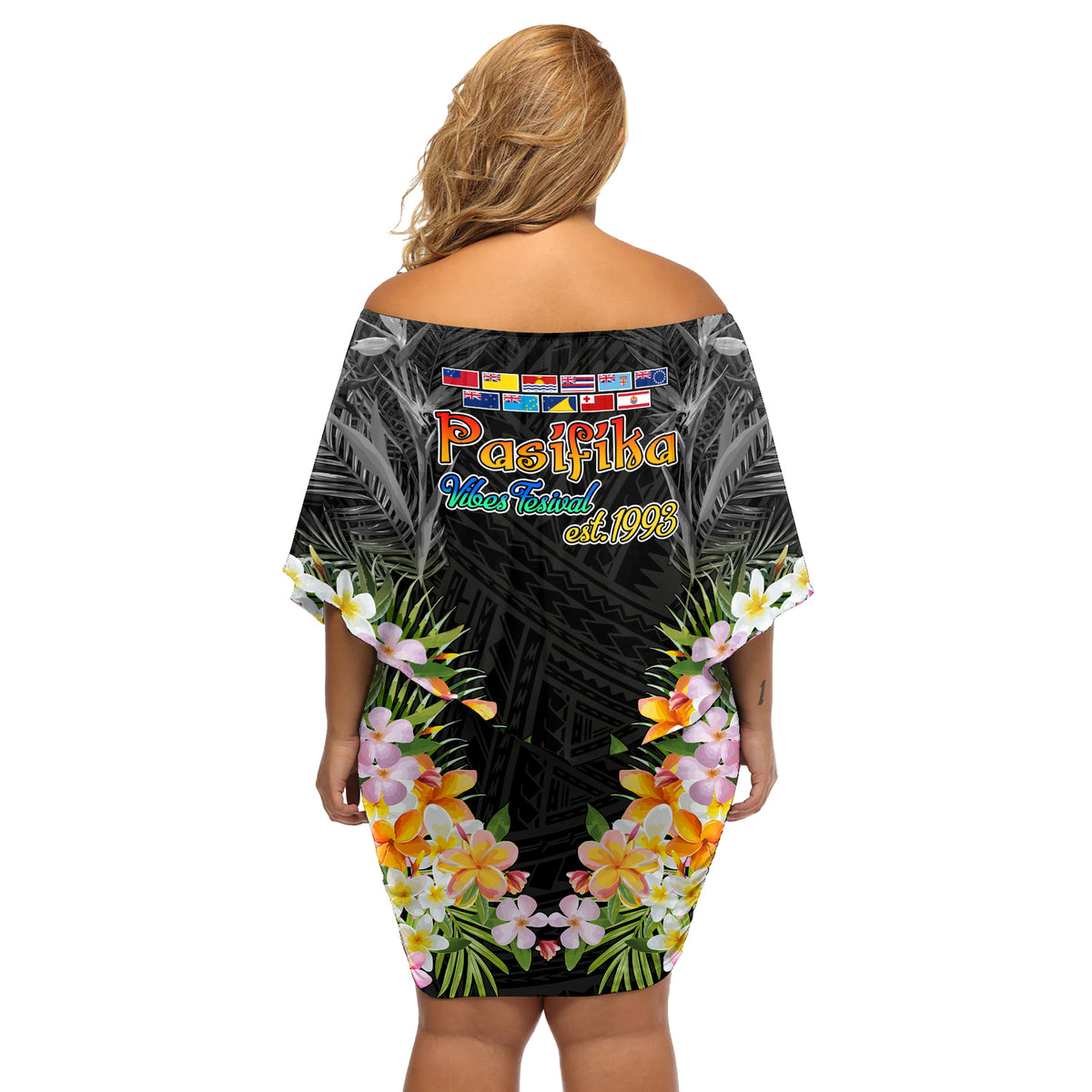 Pasifika Vibes Festival 2024 Auckland Off Shoulder Short Dress LT9 - Polynesian Pride