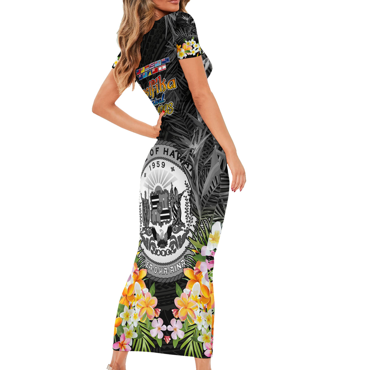 Pasifika Vibes Festival 2024 Family Matching Short Sleeve Bodycon Dress and Hawaiian Shirt Kanaka Maoli With Hawaiian Islands LT9 - Polynesian Pride