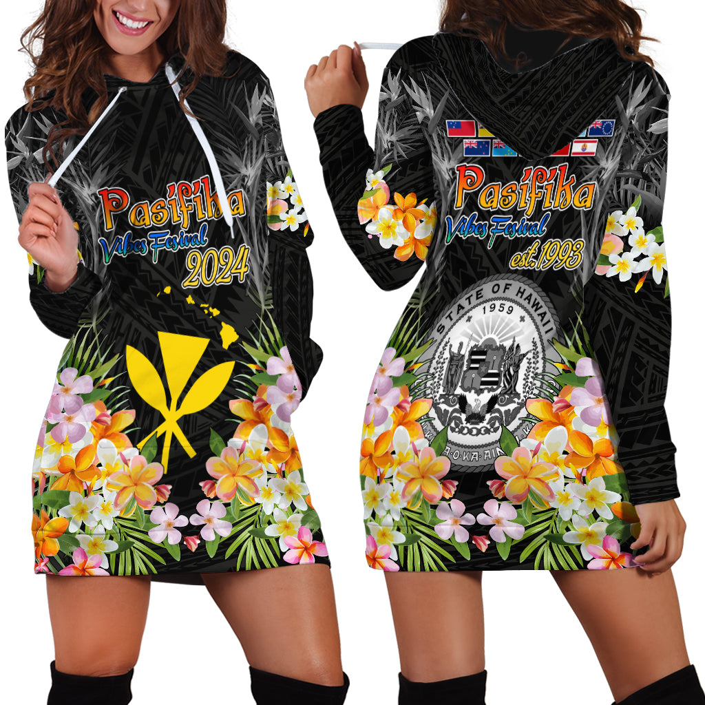 Pasifika Vibes Festival 2024 Hoodie Dress Kanaka Maoli With Hawaiian Islands LT9 - Polynesian Pride