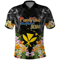 Pasifika Vibes Festival 2024 Polo Shirt Kanaka Maoli With Hawaiian Islands LT9 Black - Polynesian Pride