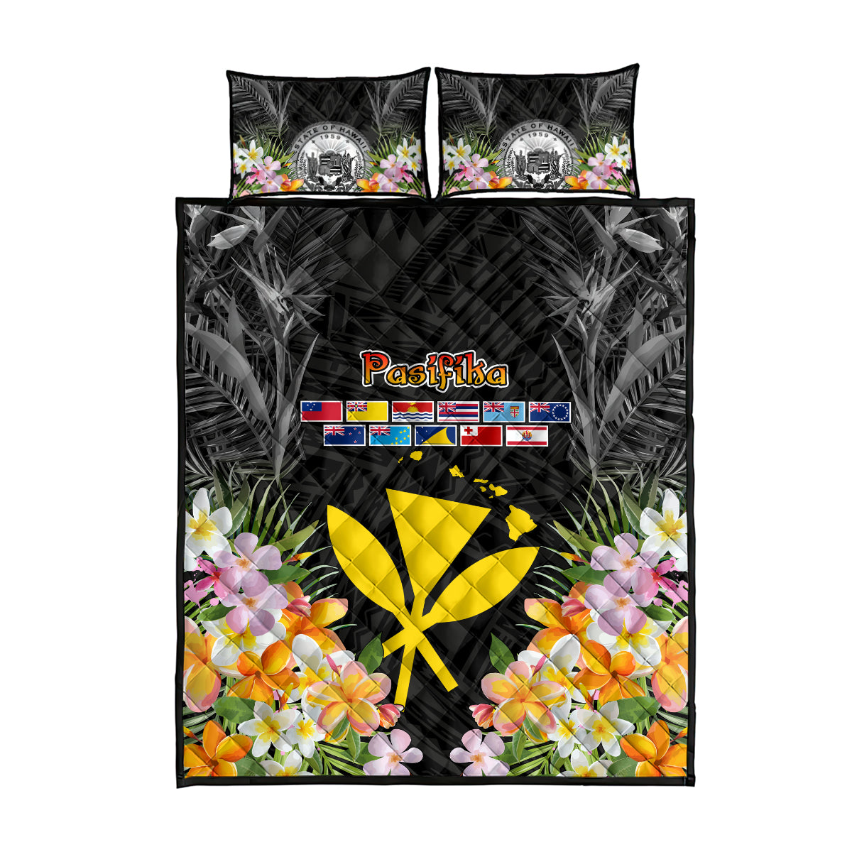 Pasifika Vibes Festival 2024 Quilt Bed Set Kanaka Maoli With Hawaiian Islands