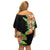 Hawaii Tropical Flowers Tribal Pattern Off Shoulder Short Dress No1 LT9 - Polynesian Pride