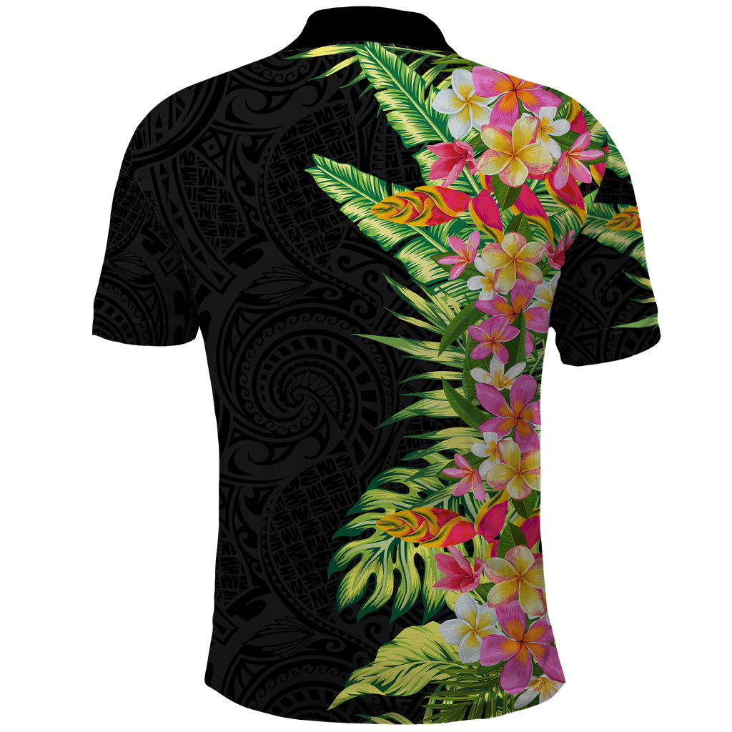 Hawaii Tropical Flowers Tribal Pattern Polo Shirt No1 LT9 - Polynesian Pride