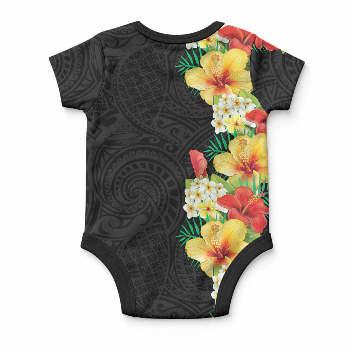 Hawaii Tropical Flowers Tribal Pattern Baby Onesie No2 LT9 - Polynesian Pride