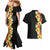Hawaii Tropical Flowers Tribal Pattern Couples Matching Mermaid Dress and Hawaiian Shirt No2 LT9 - Polynesian Pride