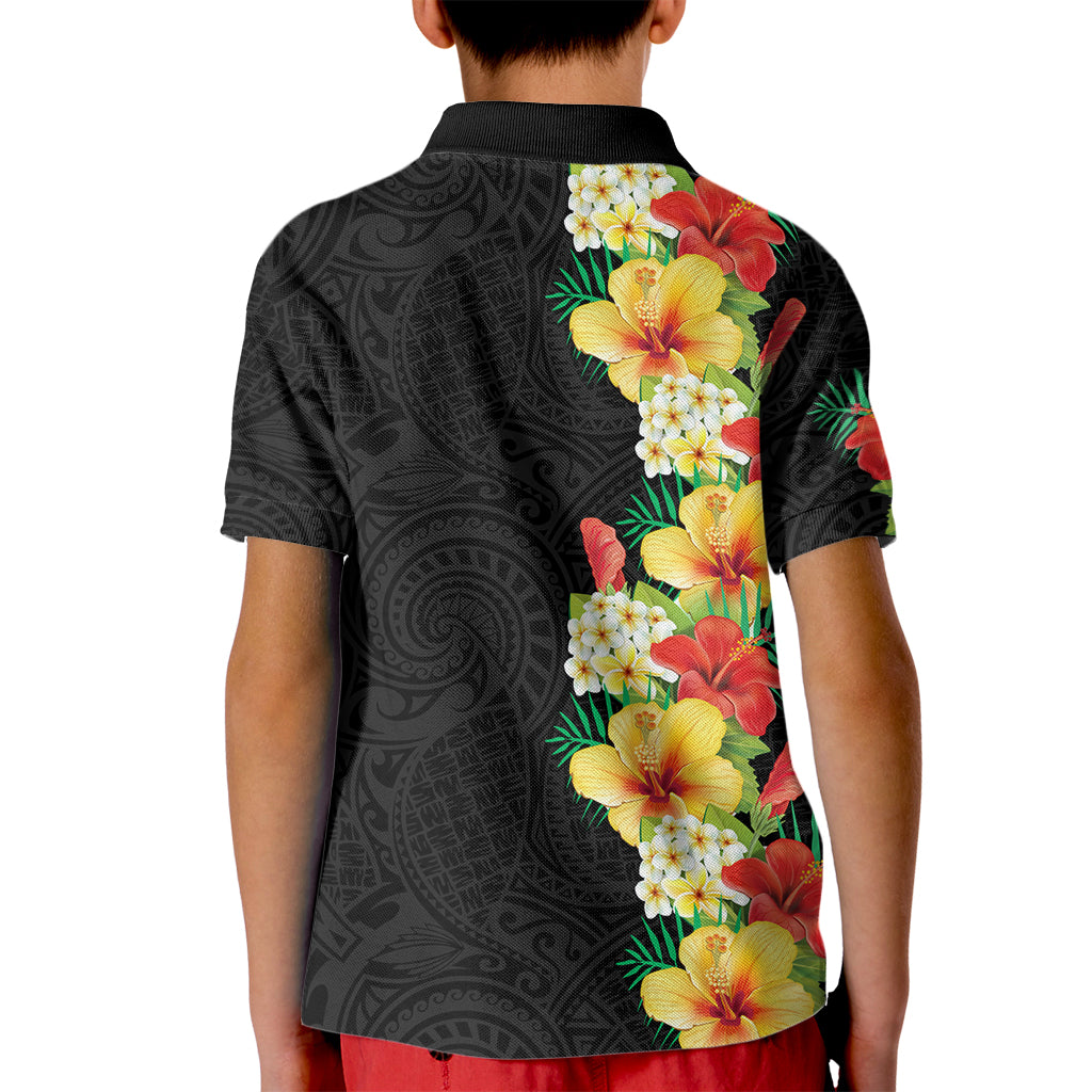 Hawaii Tropical Flowers Tribal Pattern Kid Polo Shirt No2 LT9 - Polynesian Pride