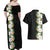 Hawaii Tropical Flowers Tribal Pattern Couples Matching Off Shoulder Maxi Dress and Hawaiian Shirt No3 LT9 - Polynesian Pride