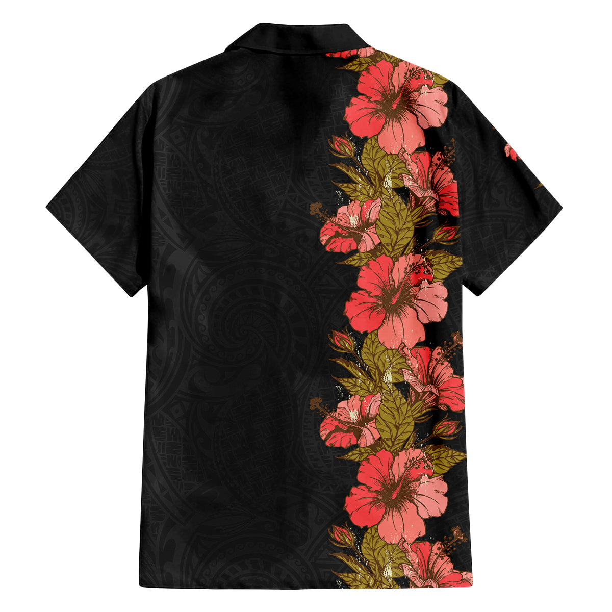 Hawaii Tropical Flowers Tribal Pattern Family Matching Long Sleeve Bodycon Dress and Hawaiian Shirt No4 LT9 - Polynesian Pride