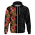 Hawaii Tropical Flowers Tribal Pattern Hoodie No4 LT9 Zip Hoodie Black - Polynesian Pride